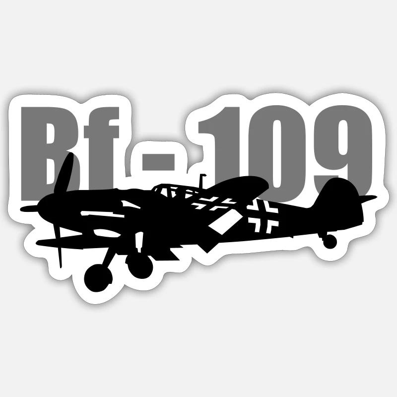 bf_109 - Sticker taille S (10 x 10 cm) - blanc mat