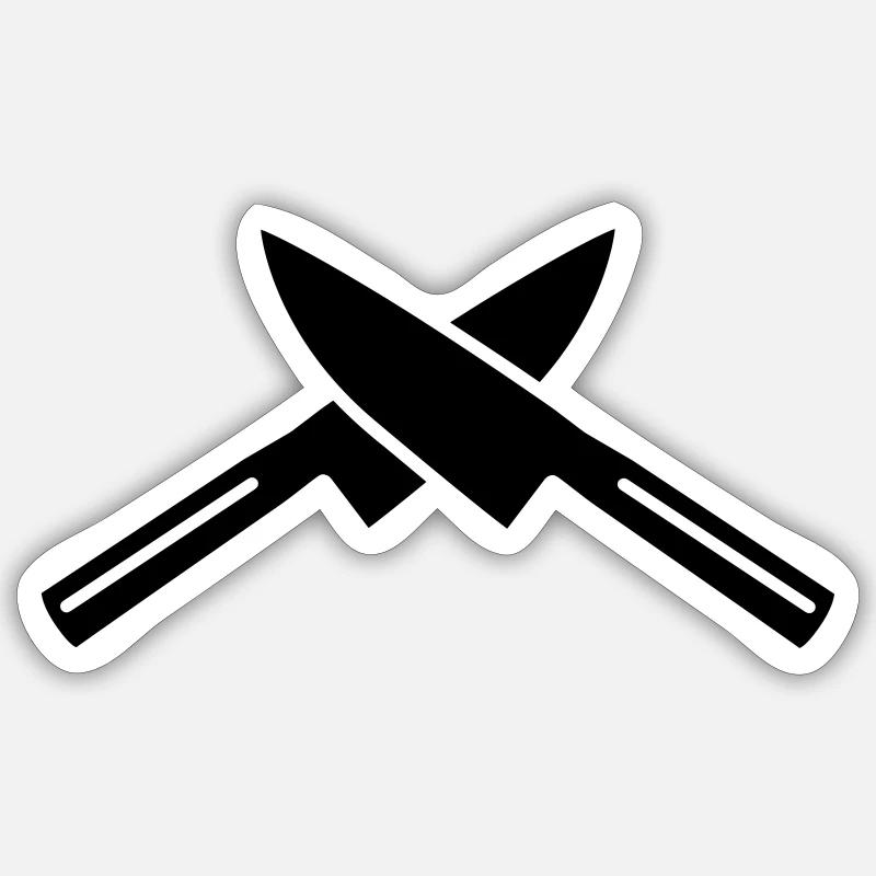 Knife - Sticker size S (10 x 10 cm) - white matte