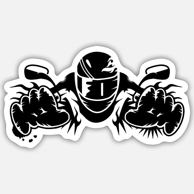 ride a motorcycle - Sticker size S (10 x 10 cm) - white matte