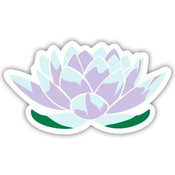 Lotusblume - Sticker Größe S (10 x 10 cm) - Mattweiß - Vorne