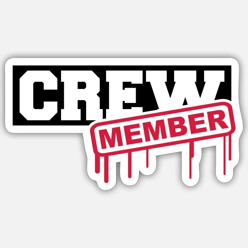 Crew Member - Sticker taille S (10 x 10 cm) - blanc mat