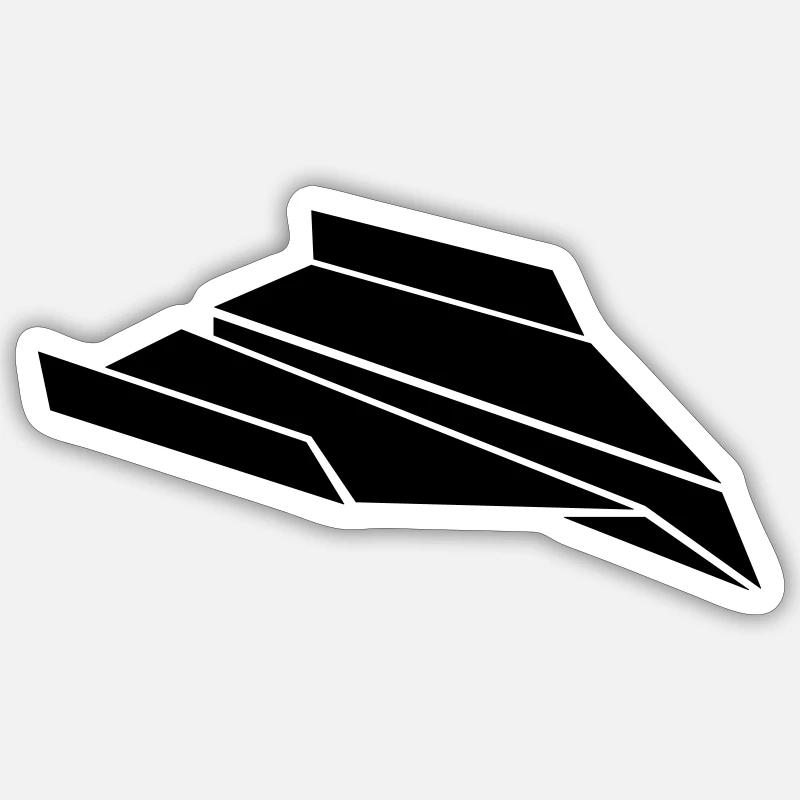 faltflugzeug - Sticker Größe S (10 x 10 cm) - Mattweiß