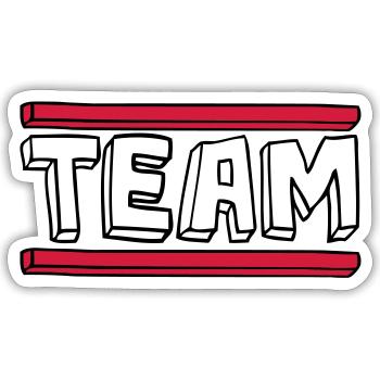 bande dessinée balken logo fête groupe pinceau - Sticker taille S (10 x 10 cm) - blanc mat - Devant