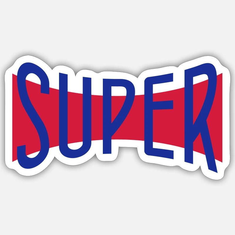 SUPER - Sticker Größe S (10 x 10 cm) - Mattweiß