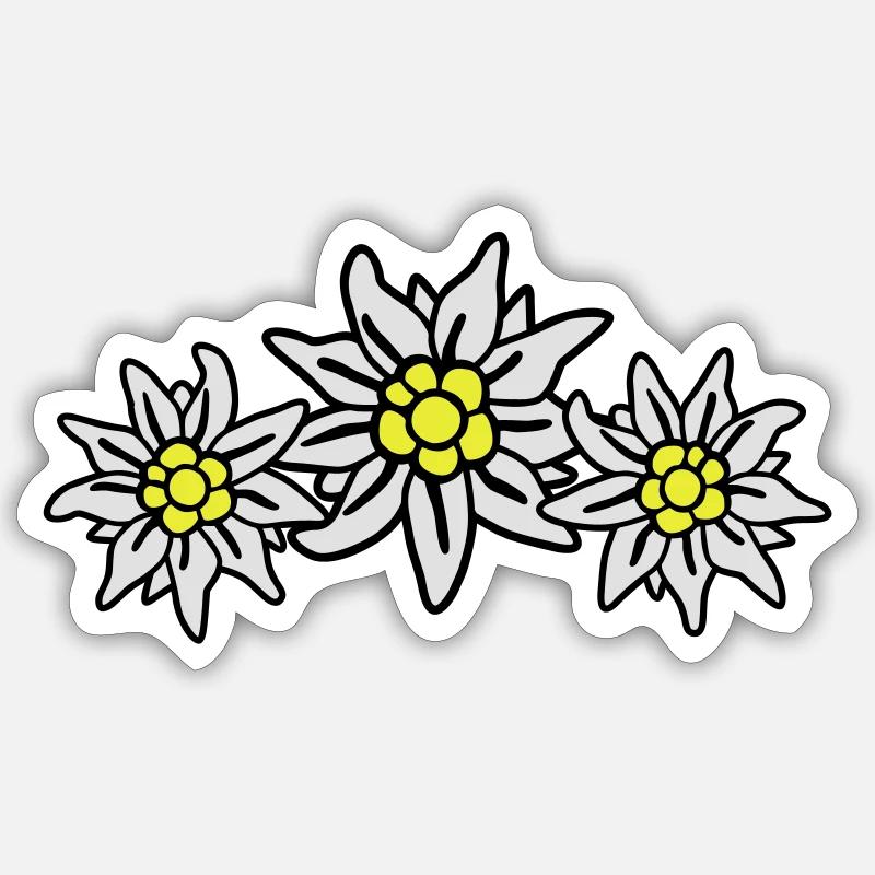 edelweiss - Sticker Größe S (10 x 10 cm) - Mattweiß