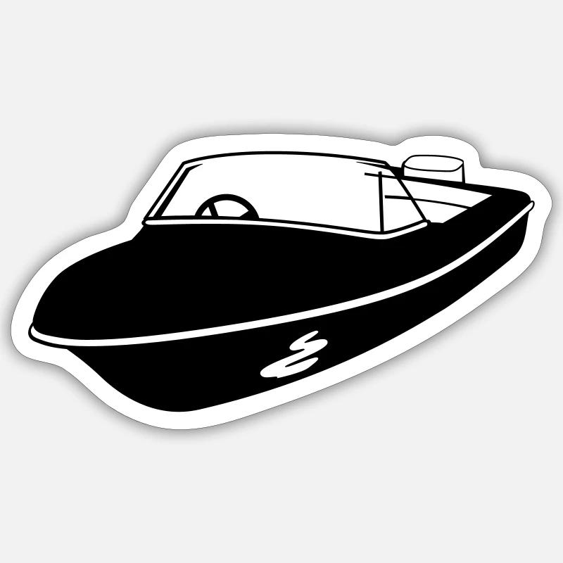 speedboat - Sticker size S (10 x 10 cm) - white matte