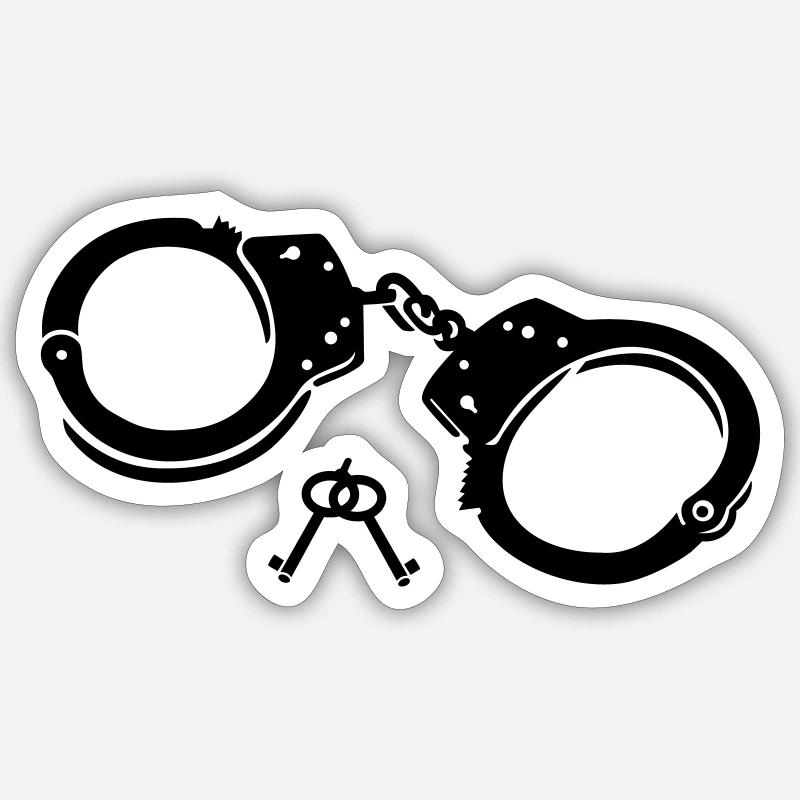 Handschellen Sticker Größe S (10 x 10 cm)