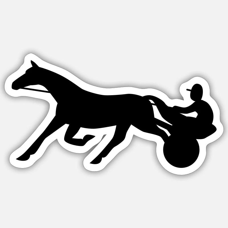Harness Racing - Sticker taille S (10 x 10 cm) - blanc mat