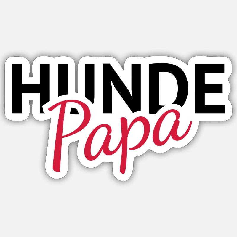 Hunde Papa - Sticker Größe S (10 x 10 cm) - Mattweiß