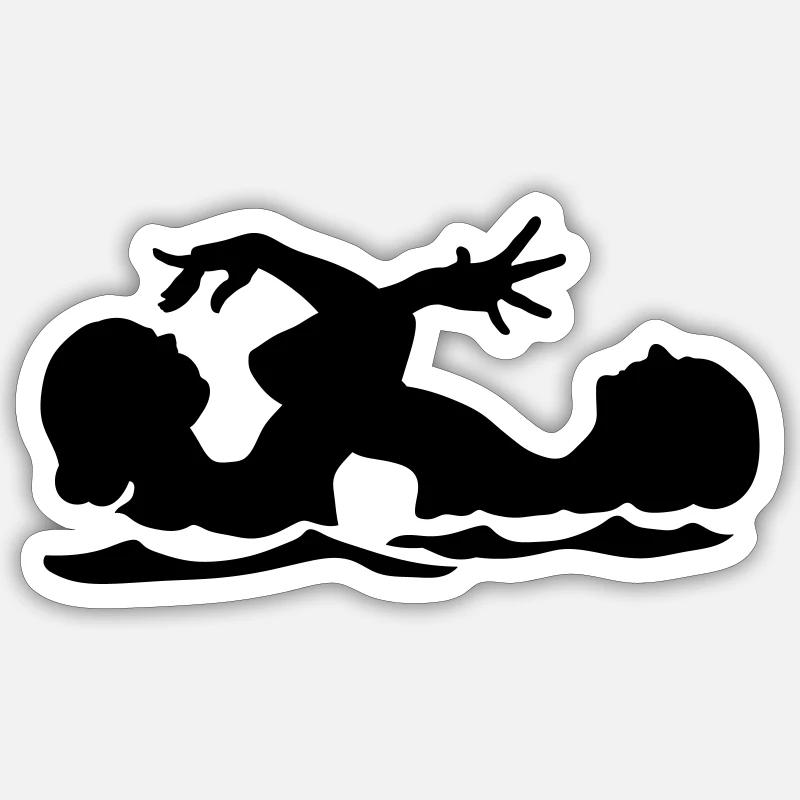 natation synchronisée - Sticker taille S (10 x 10 cm) - blanc mat