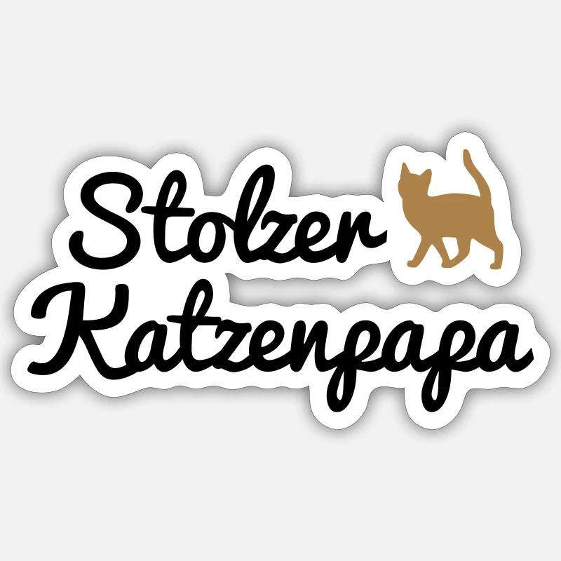Stolzer Katzenpapa - Sticker Größe S (10 x 10 cm) - Mattweiß