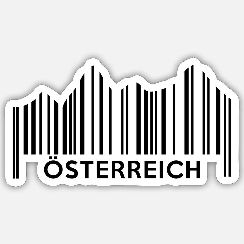 Österreich Barcode Sticker Größe S (10 x 10 cm)
