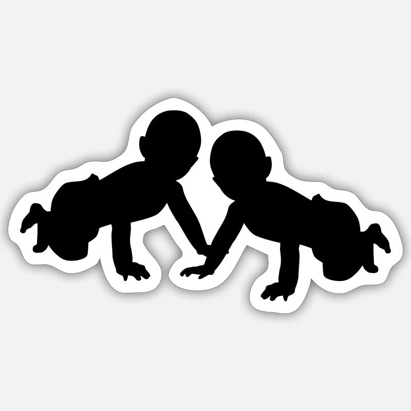 Bébé - Sticker taille S (10 x 10 cm) - blanc mat