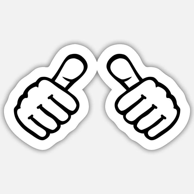 Daumen - Sticker Größe S (10 x 10 cm) - Mattweiß
