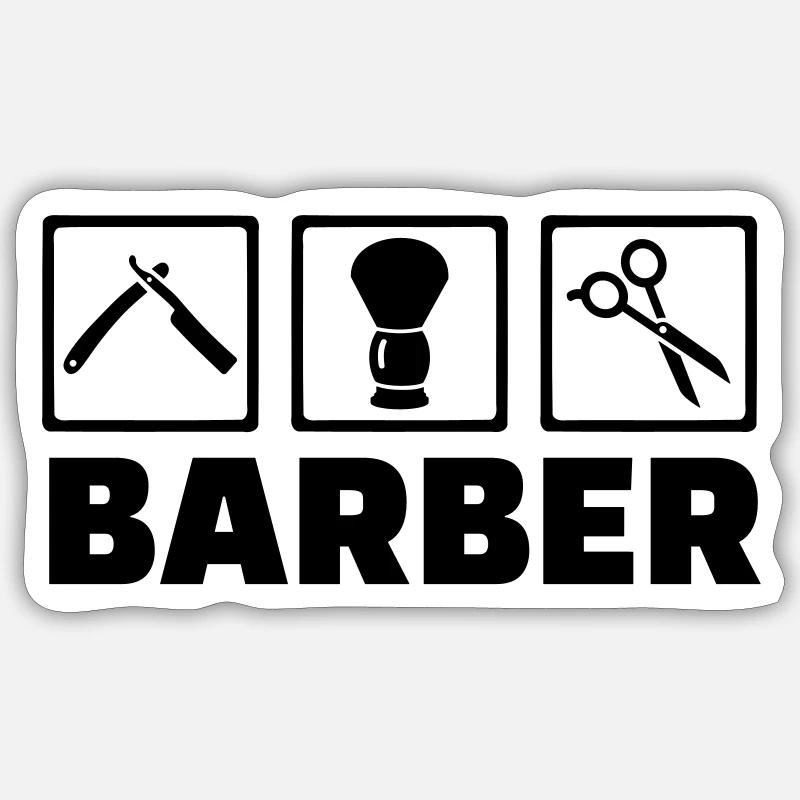 Barber - Sticker size S (10 x 10 cm) - white matte