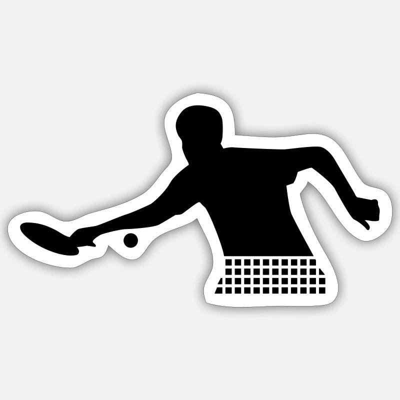 Ping Pong - Sticker taille S (10 x 10 cm) - blanc mat