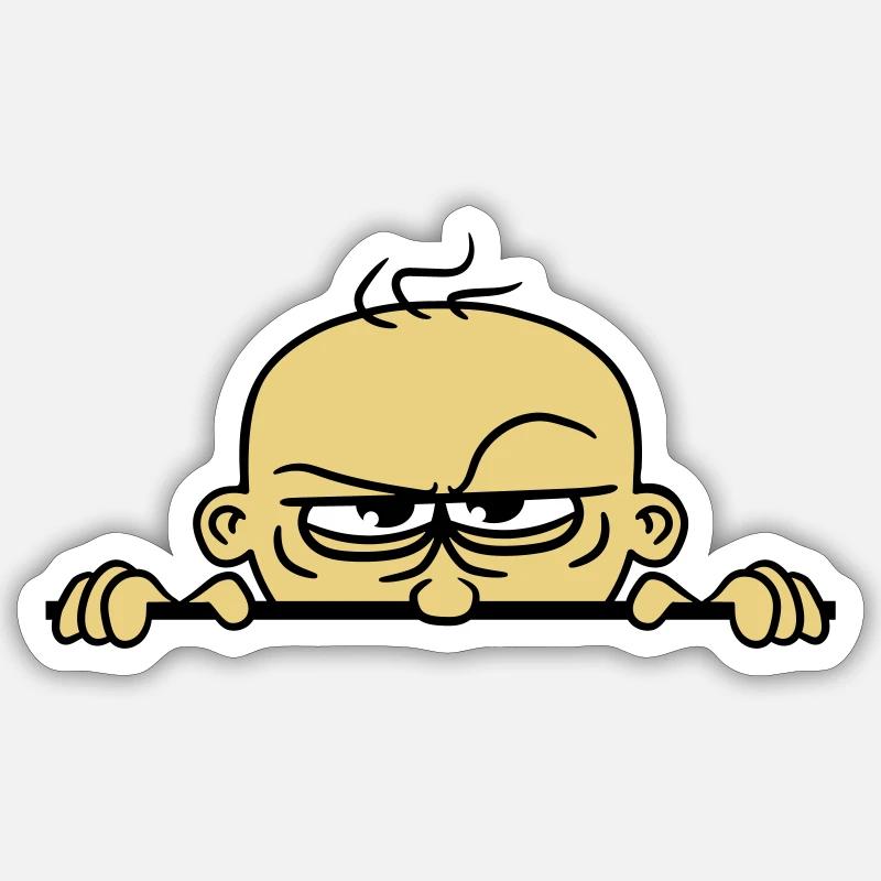boeses face hide wall shield funny comi Sticker size S (10 x 10 cm)