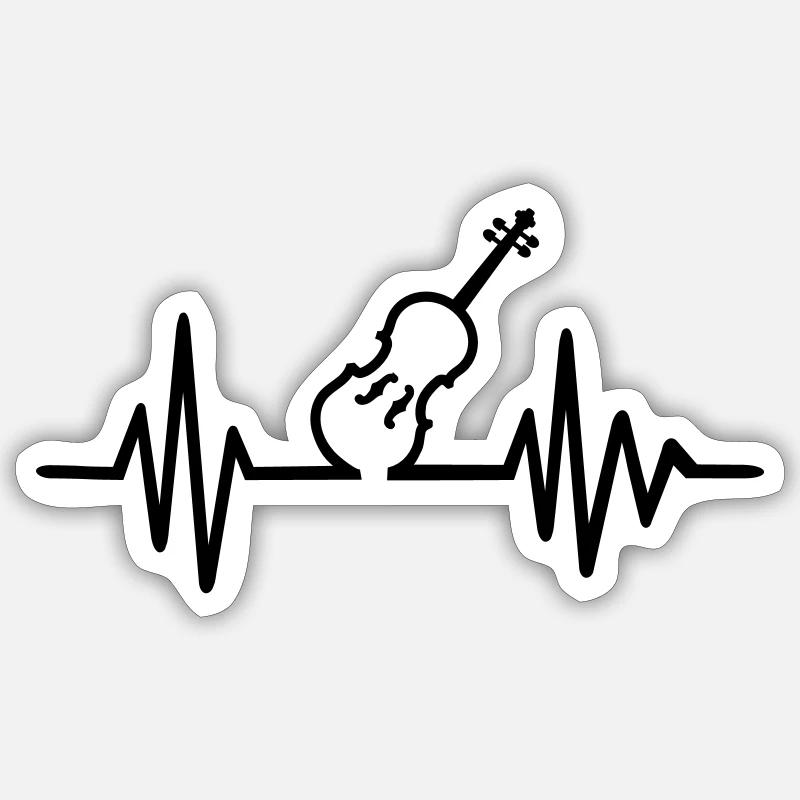Geige - Sticker Größe S (10 x 10 cm) - Mattweiß