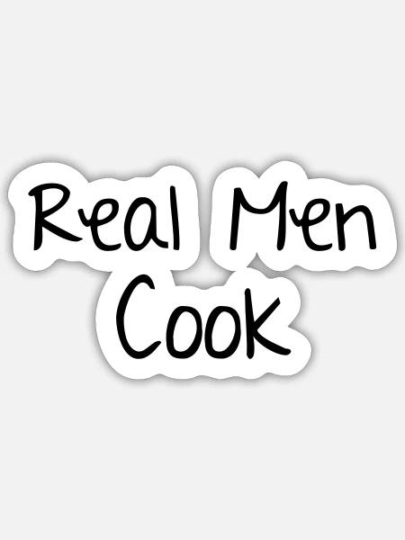 Men Cook - Sticker size S (10 x 10 cm) - white matte