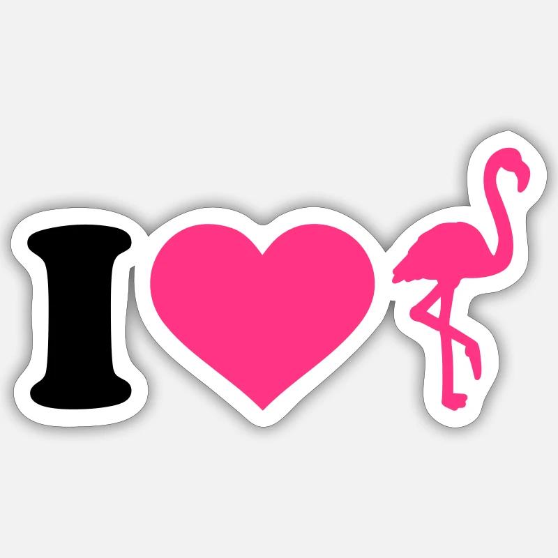 Flamingo - Sticker Größe S (10 x 10 cm) - Mattweiß