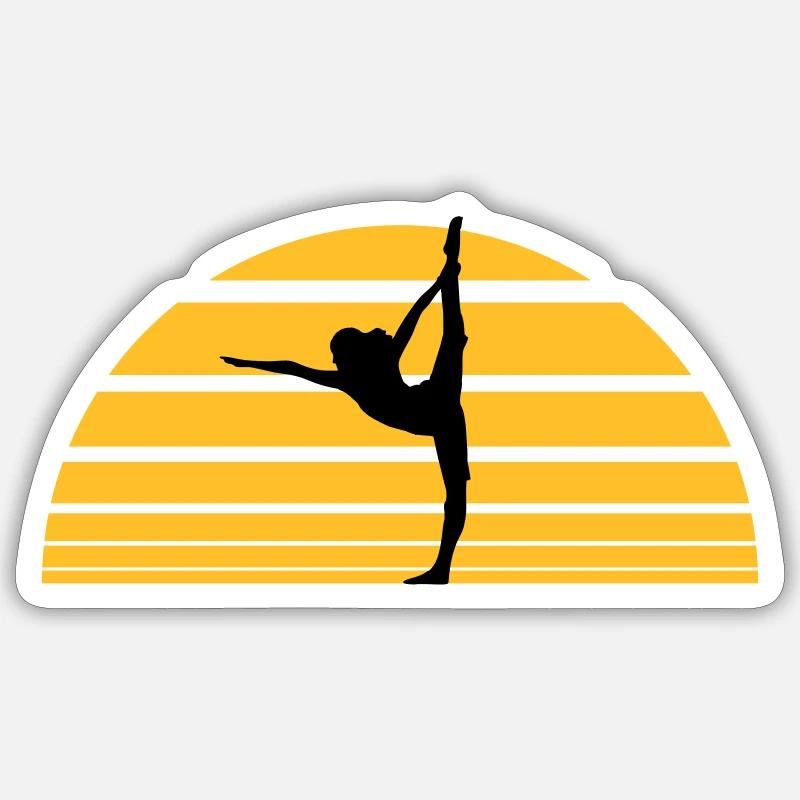 Coucher de soleil yoga Soleil - Sticker taille S (10 x 10 cm) - blanc mat