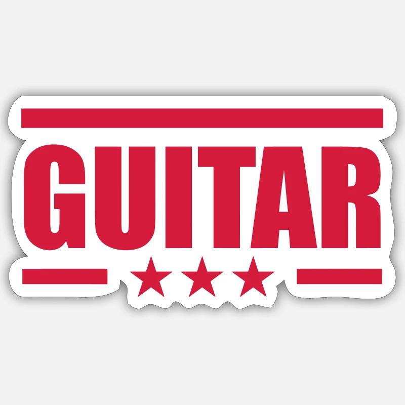 Guitar - Sticker size S (10 x 10 cm) - white matte