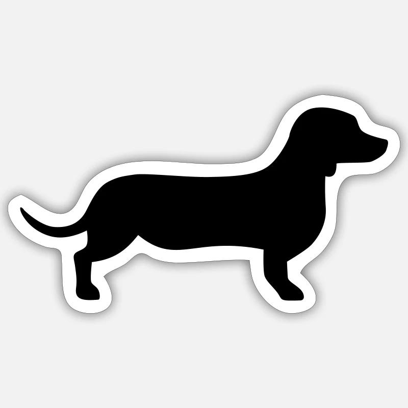 Teckel - Sticker taille S (10 x 10 cm) - blanc mat