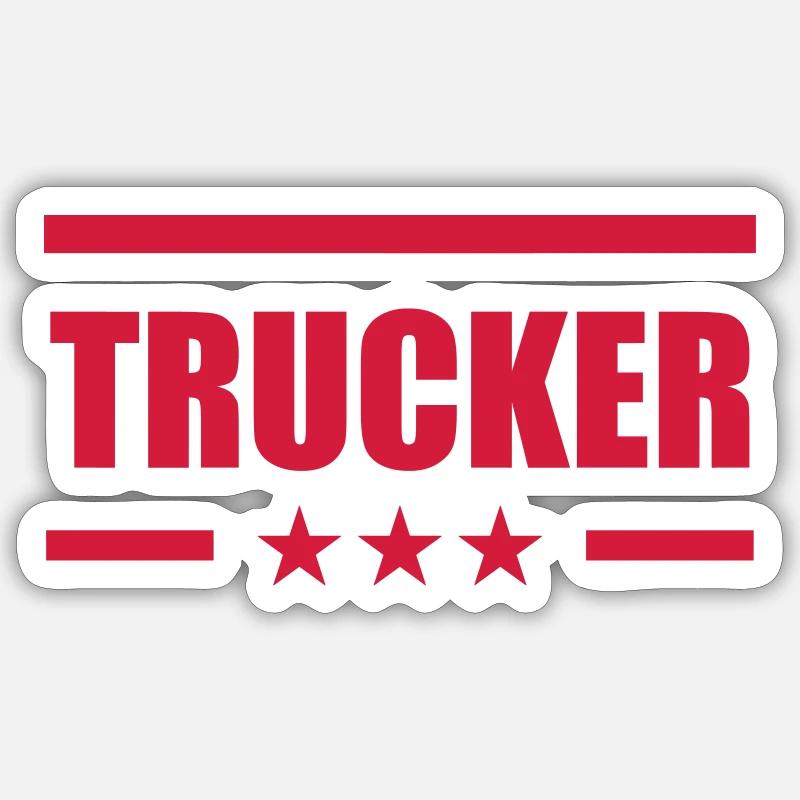 Trucker - Sticker taille S (10 x 10 cm) - blanc mat