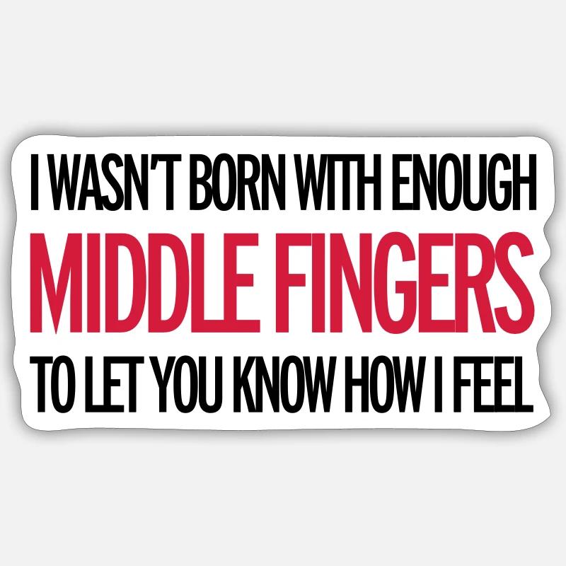 Middle Fingers - Sticker size S (10 x 10 cm) - white matte