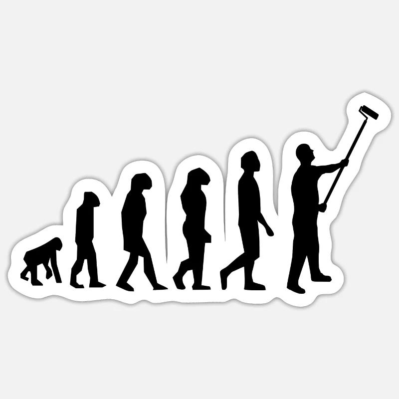 Peintre - Sticker taille S (10 x 10 cm) - blanc mat