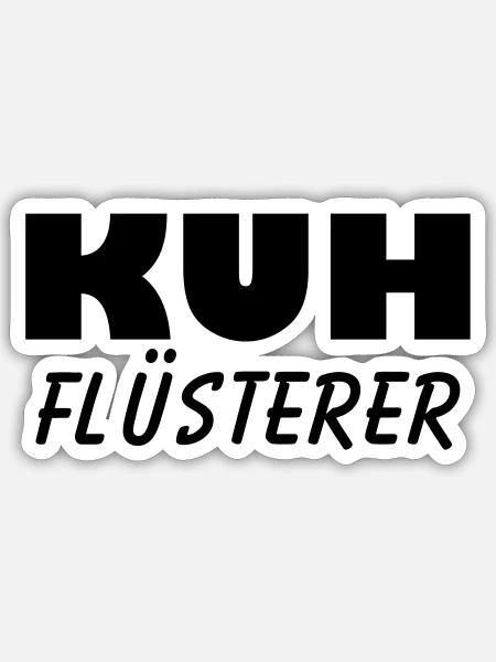 kuh flüsterer - Sticker Größe S (10 x 10 cm) - Mattweiß