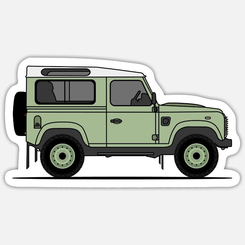Defender 90 - Sticker taille S (10 x 10 cm) - blanc mat