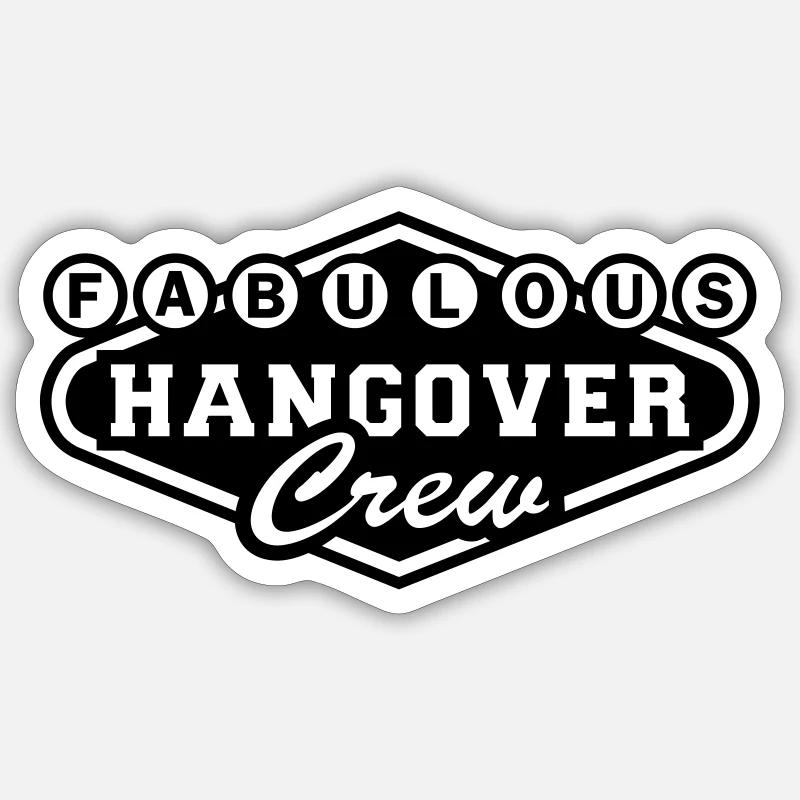 Fab. Hangover Crew - Sticker Größe S (10 x 10 cm) - Mattweiß