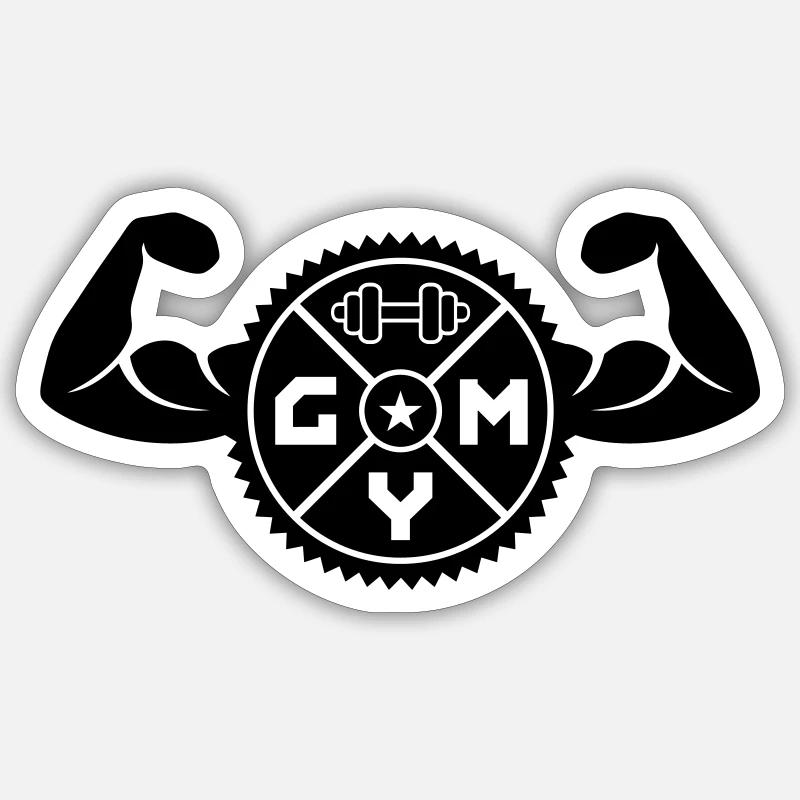 Gym Badge 02 - Sticker taille S (10 x 10 cm) - blanc mat