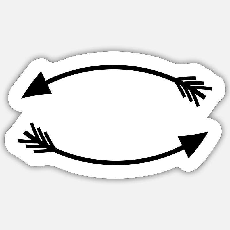 Deux flèches - Sticker taille S (10 x 10 cm) - blanc mat