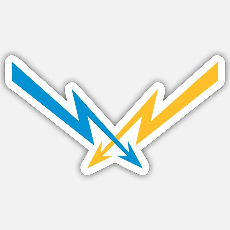 2 blitze muster elektrisch strom energie starkstro - Sticker Größe S (10 x 10 cm) - Mattweiß