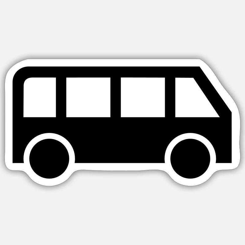 Bus - Sticker size S (10 x 10 cm) - white matte