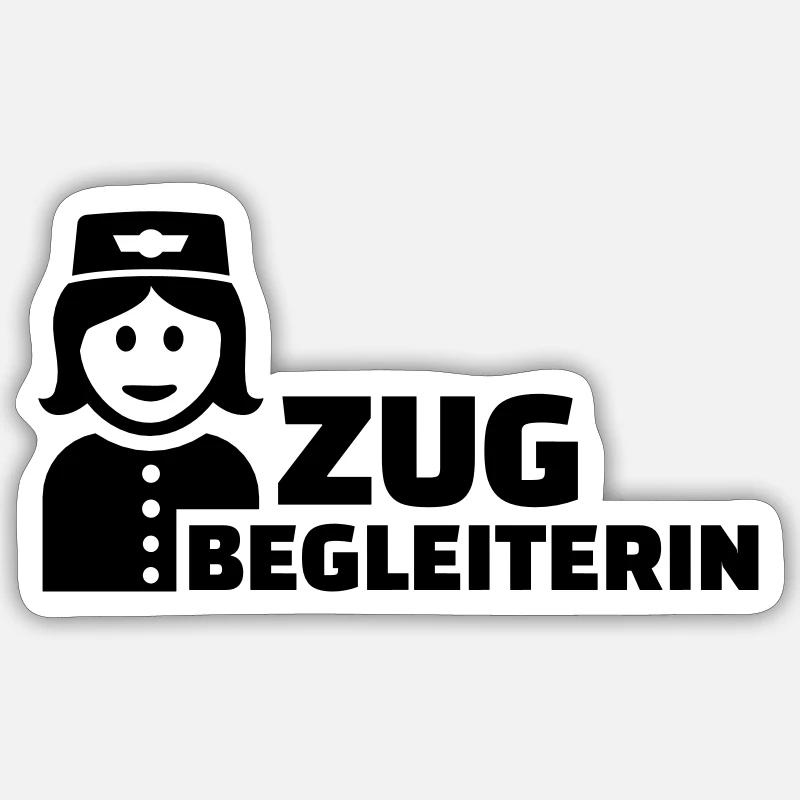 Zugbegleiterin - Sticker Größe S (10 x 10 cm) - Mattweiß