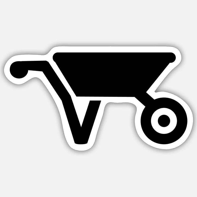 Wheelbarrow - Sticker size S (10 x 10 cm) - white matte