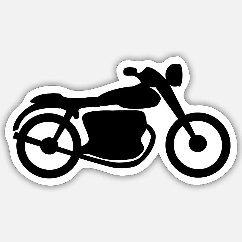 moto - Sticker taille S (10 x 10 cm) - blanc mat