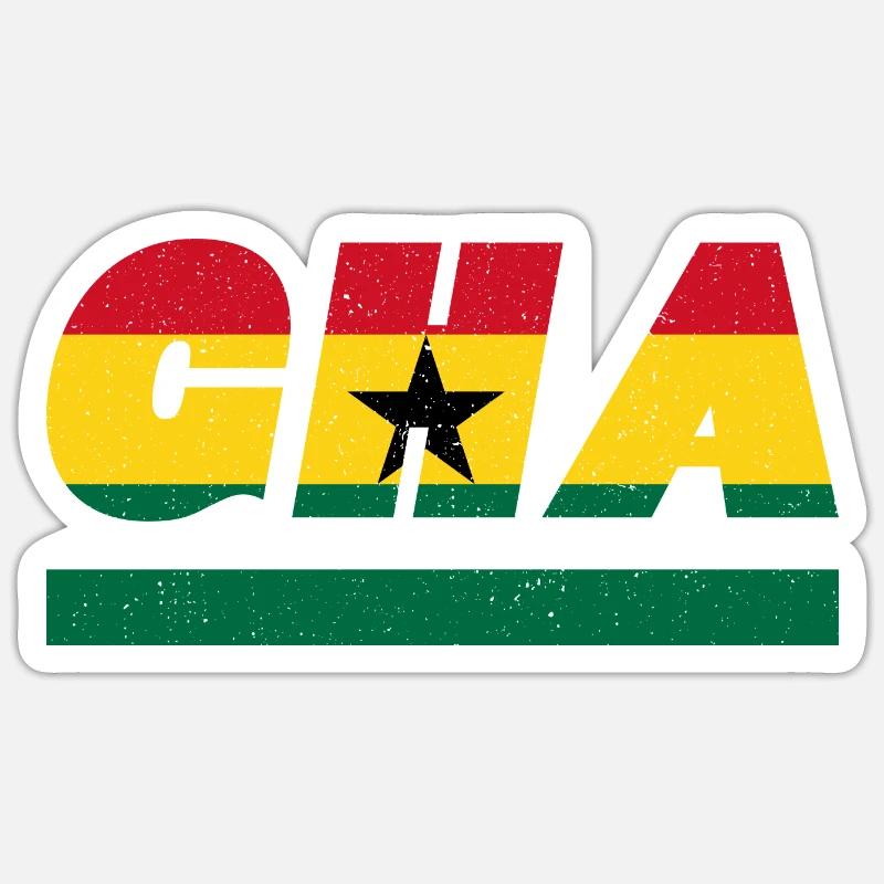 Ghana drapeau drapeau GHA - Sticker taille S (10 x 10 cm) - blanc mat
