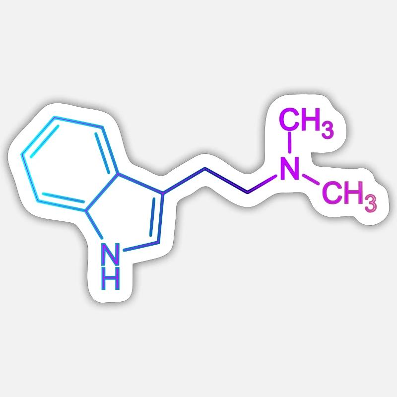 Ayahuasca DMT Molekül N,N-Dimethyltryptamin Sticker Größe S (10 x 10 cm)