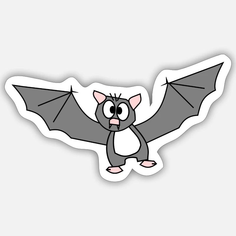 Fledermaus - Sticker Größe S (10 x 10 cm) - Mattweiß
