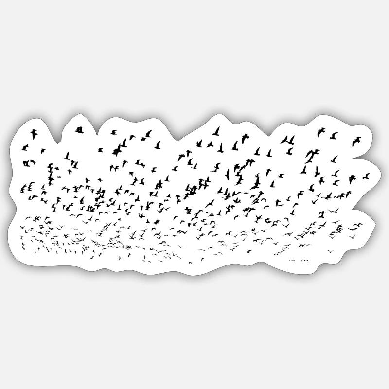 Oiseau - Sticker taille S (10 x 10 cm) - blanc mat