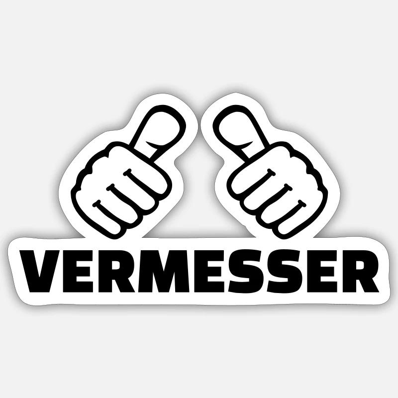 Vermesser - Sticker Größe S (10 x 10 cm) - Mattweiß