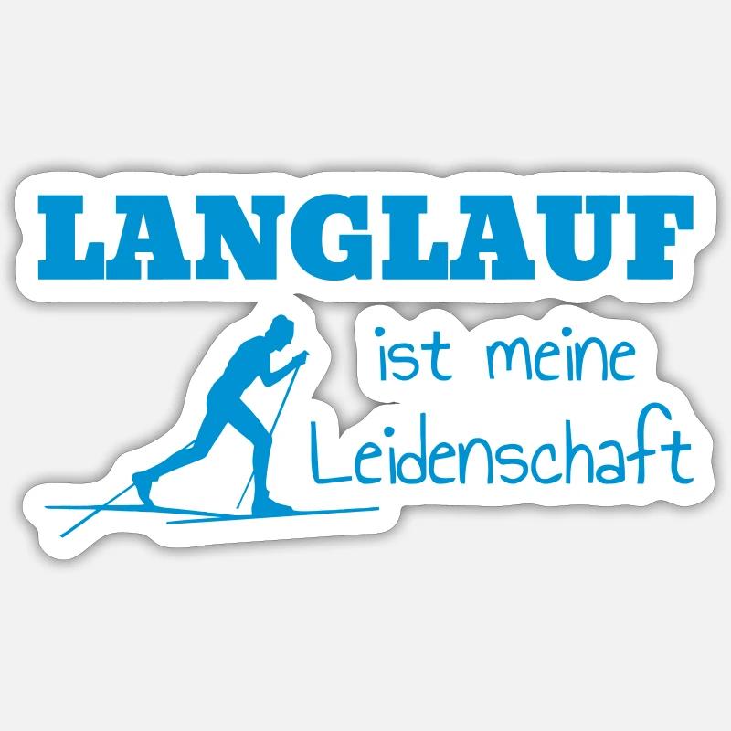 langrend / langrendsløber / skiløb / sne - Sticker størrelse S (10 x 10 cm) - mat hvid