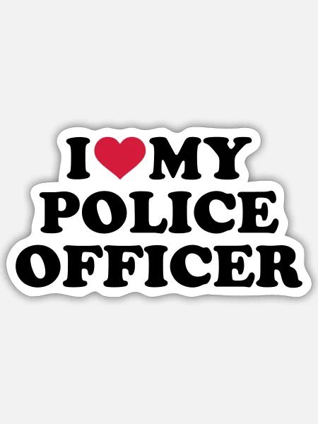 Polizist - Sticker Größe S (10 x 10 cm) - Mattweiß