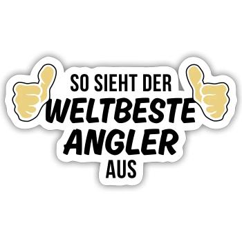 der weltbeste angler - Sticker Größe S (10 x 10 cm) - Mattweiß - Vorne
