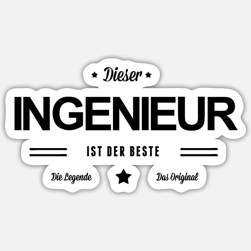 Bester Ingenieur - Sticker Größe S (10 x 10 cm) - Mattweiß