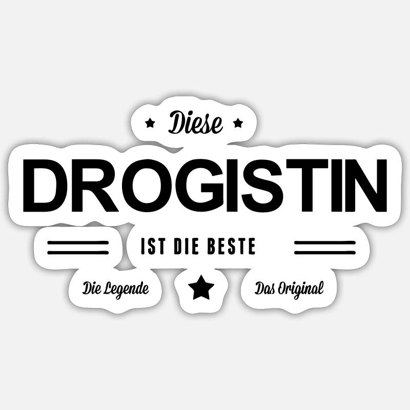 Beste Drogistin - Sticker Größe S (10 x 10 cm) - Mattweiß